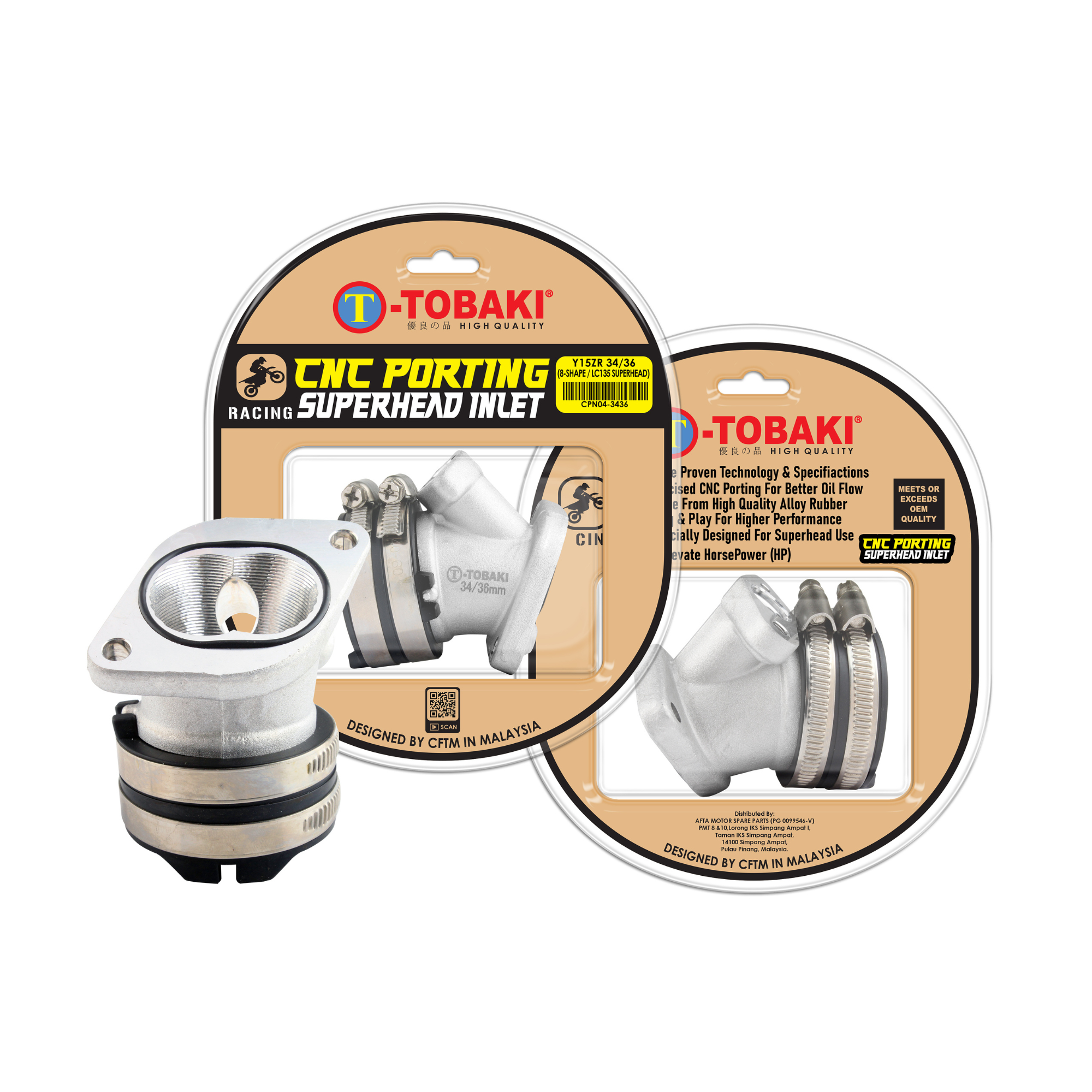 TOBAKI X CNC PORTING SUPERHEAD INLET PIPE Y15ZR FOR LC135 SUPERHEAD