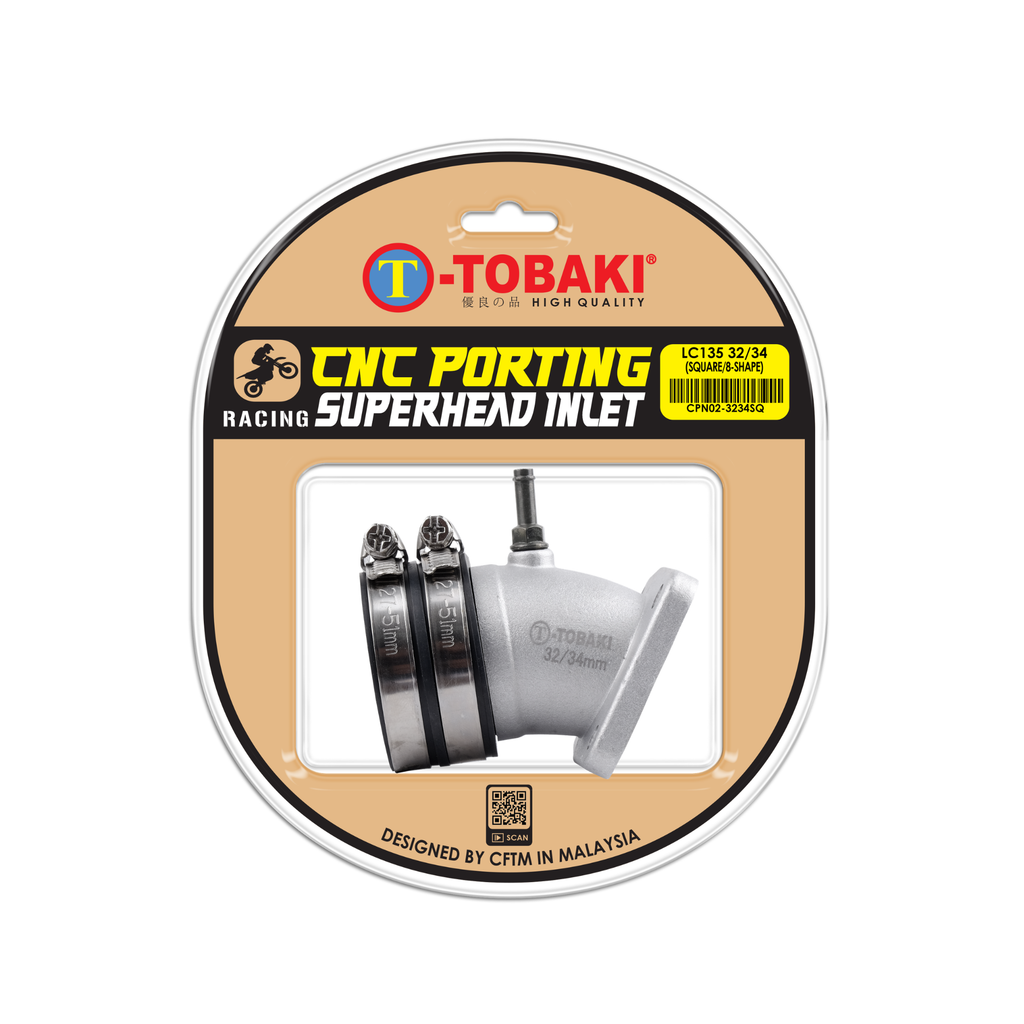 TOBAKI X CNC PORTING INLET PIPE (SQUARE)LC135