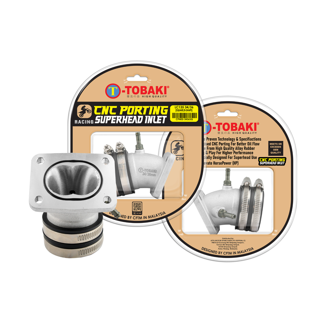 TOBAKI X CNC PORTING INLET PIPE (SQUARE)LC135