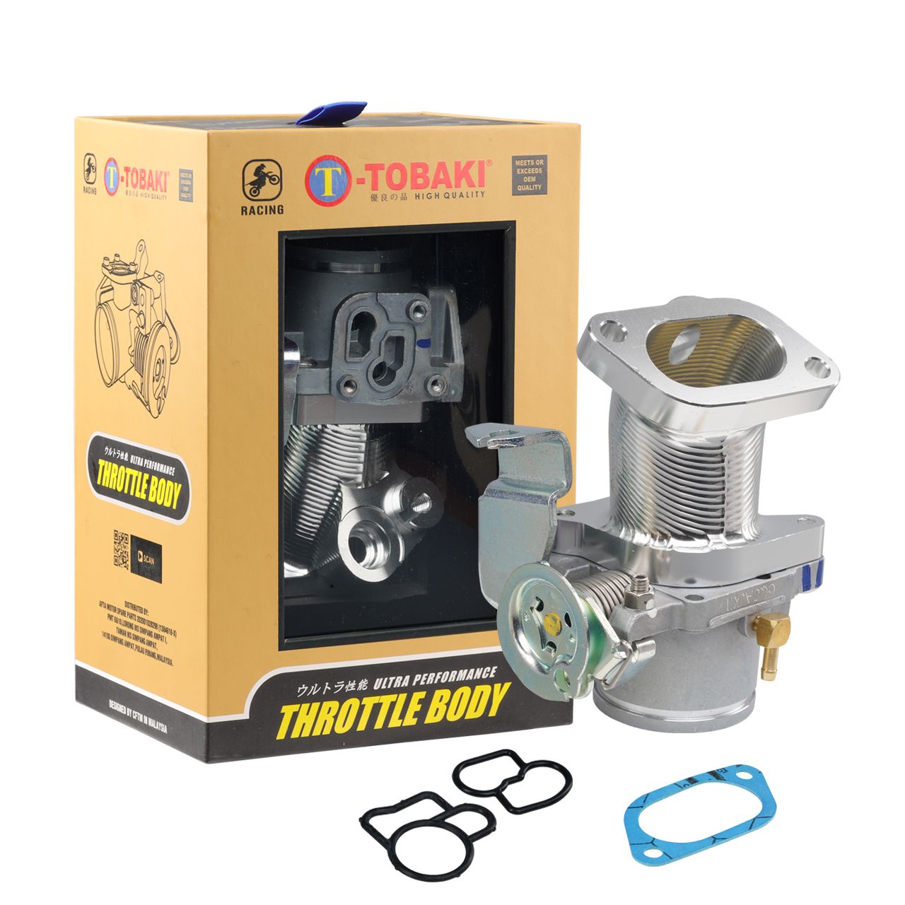 TOBAKI X THROTTLE BODY WITH CNC INLET PIPE COMP