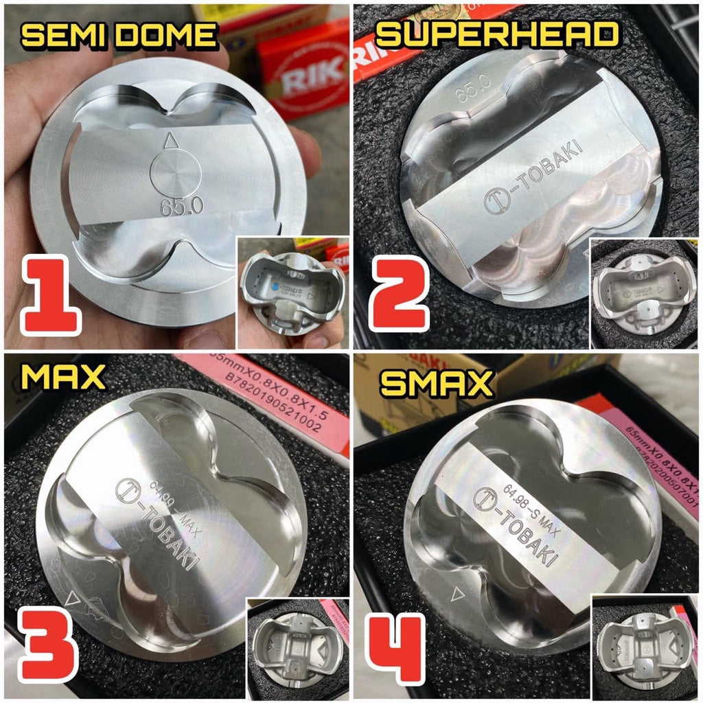 TOBAKI X FORGED PISTON SEMI DOME 62MM 63MM 65MM