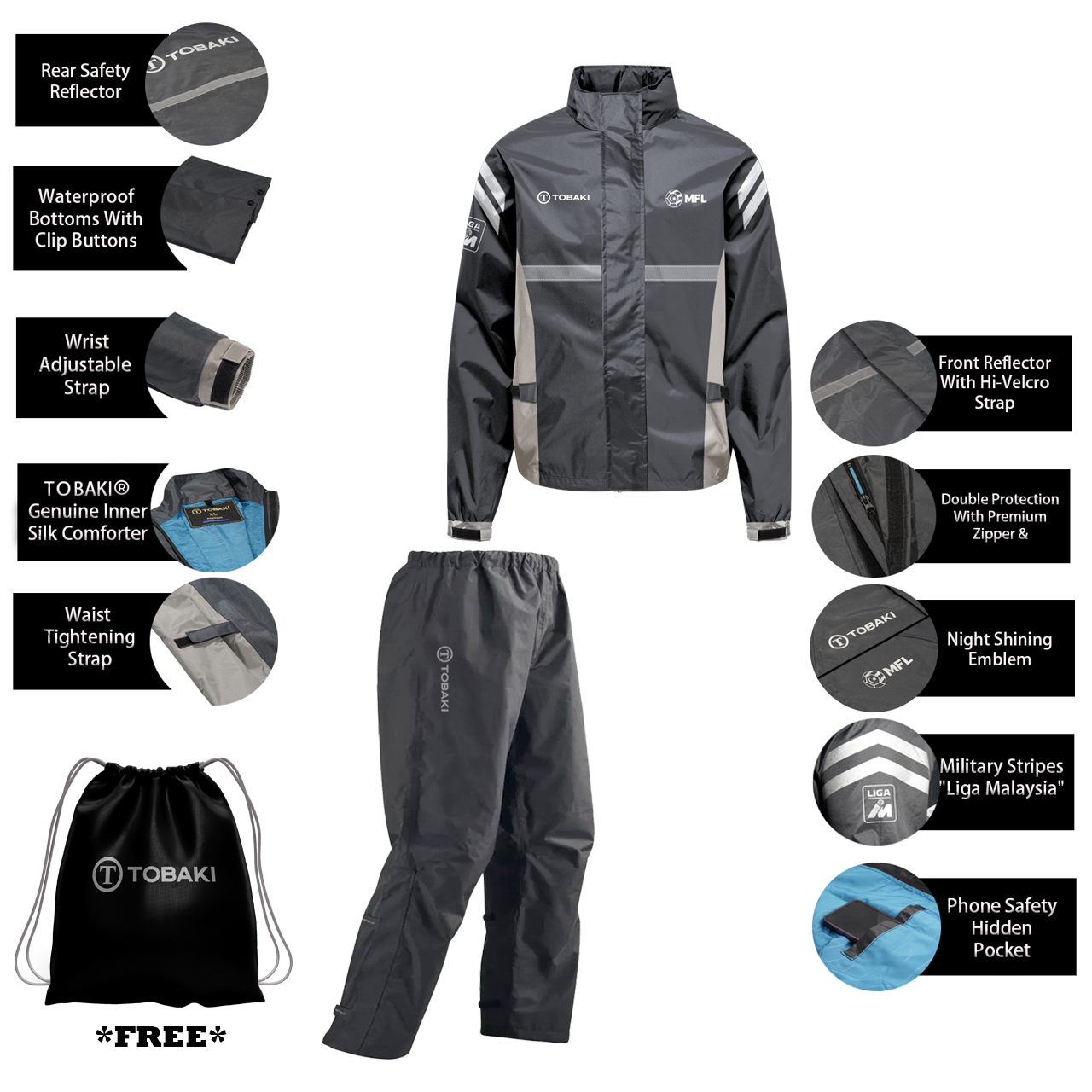 TOBAKI X “LIMITED MFL” RAINCOAT WITH PANTS
