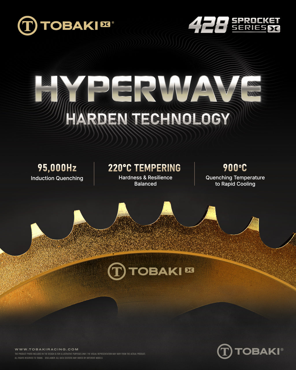 TOBAKI X REAR SPROCKET GOLD HARDENED STEEL