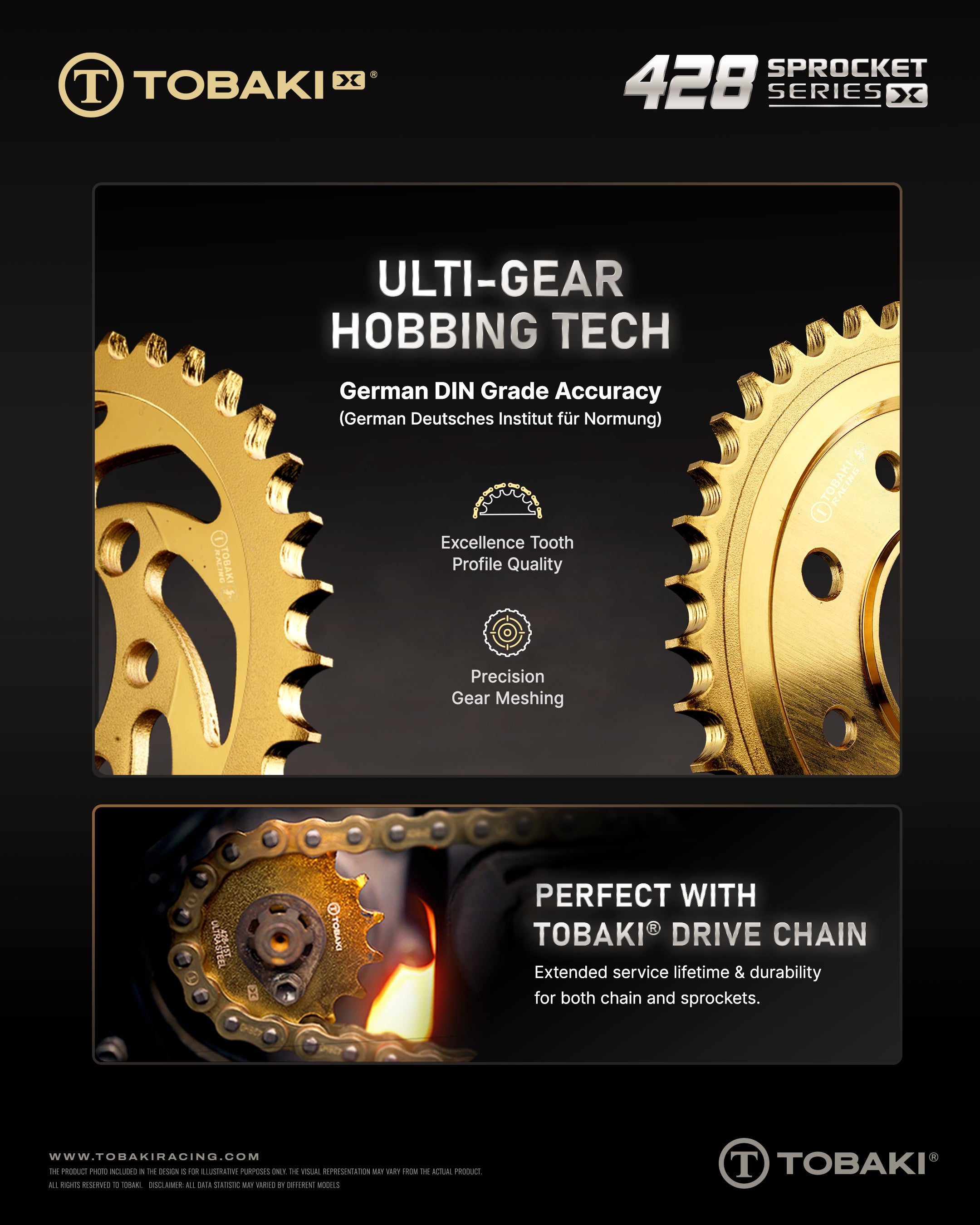 TOBAKI X REAR SPROCKET ADVANCED HARDENED STEEL