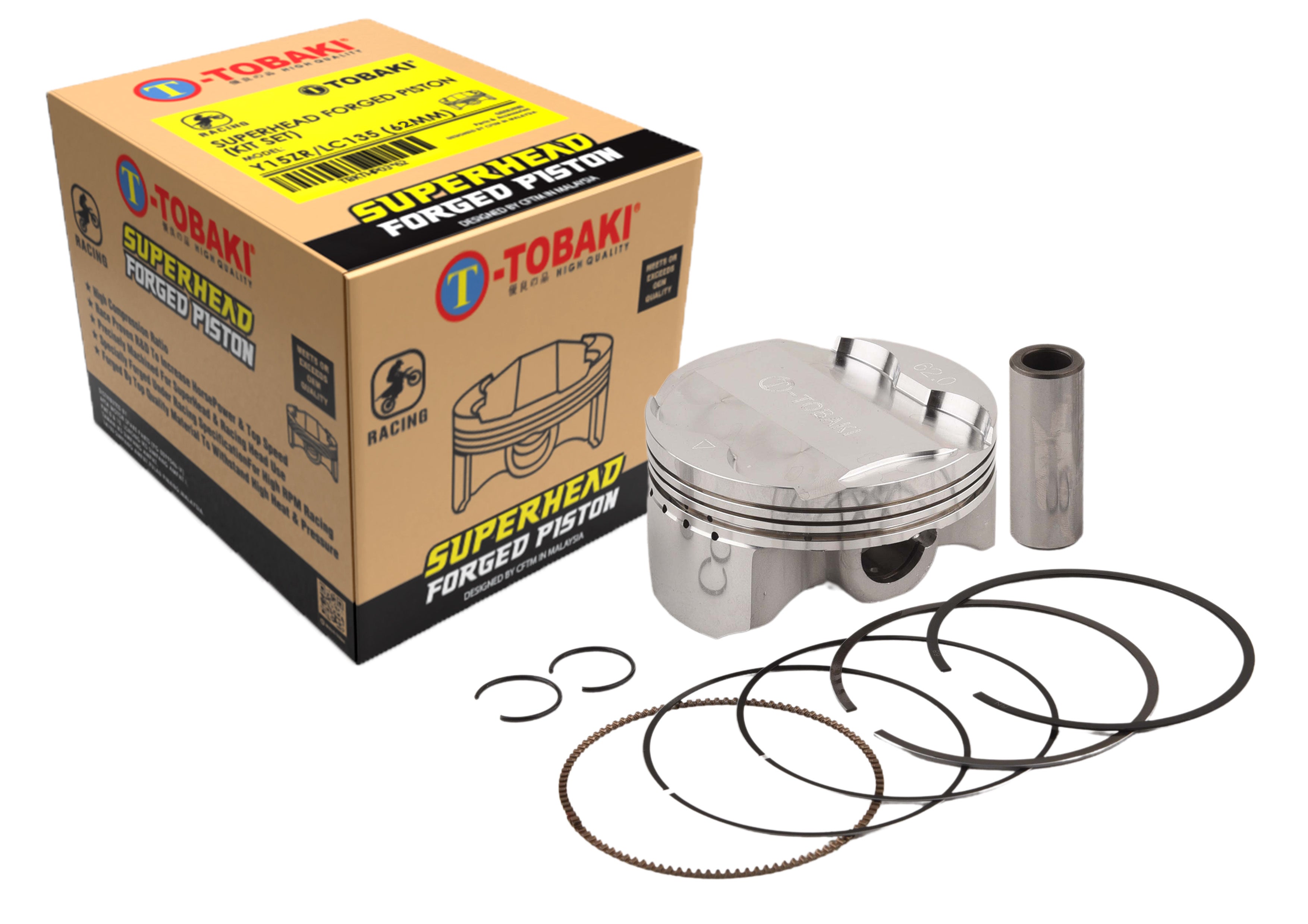 TOBAKI X SUPERHEAD FORGED PISTON Y15ZR/LC135