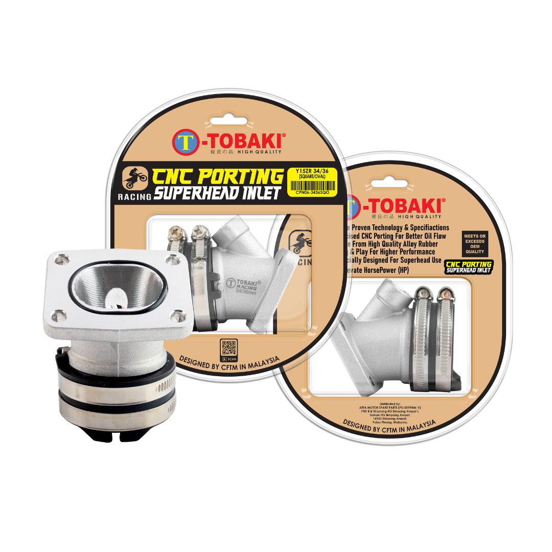 TOBAKI X CNC PORTING SUPERHEAD INLET PIPE (SQUARE) OVAL SHAPE Y15ZR FOR LC SUPERHEAD
