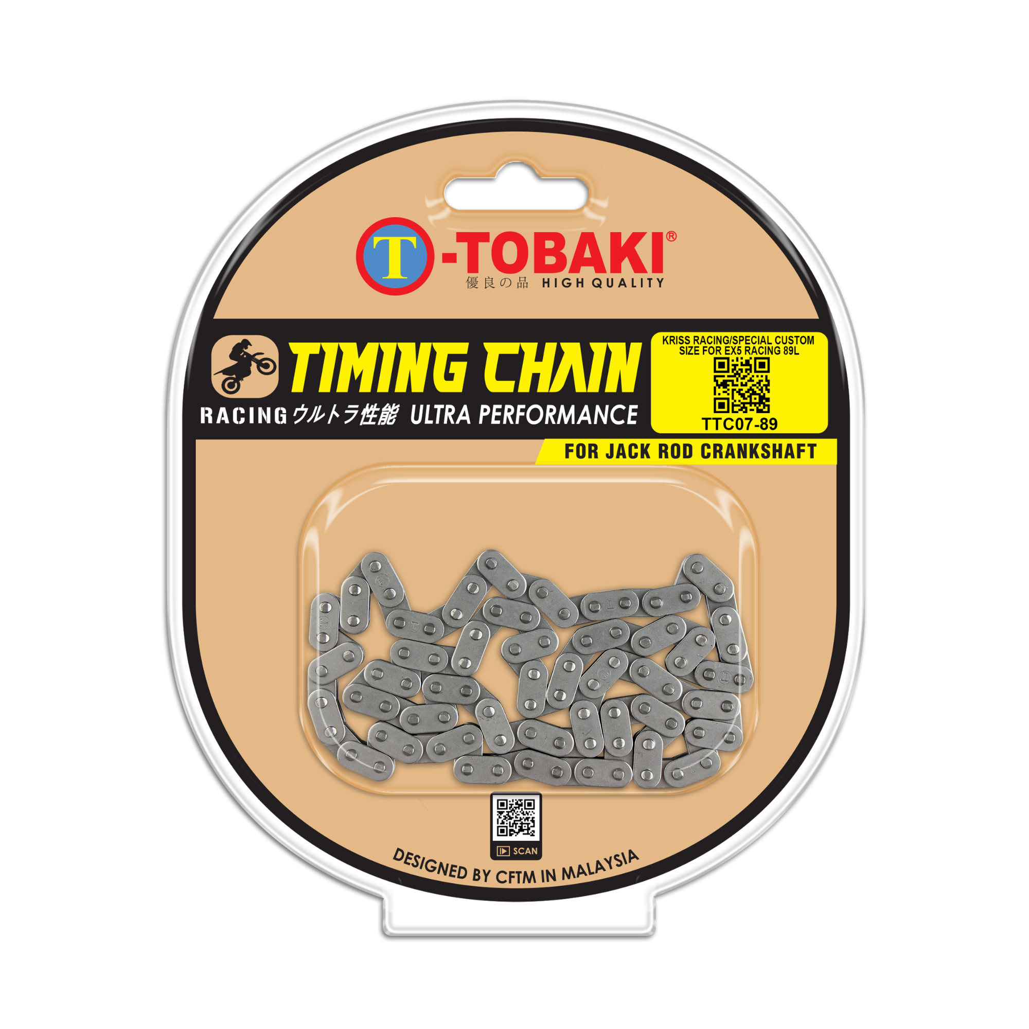 TOBAKI X TIMING CHAIN - KRISS RACING | SPEACIAL CUSTOM SIZE FOR EX5 RACING