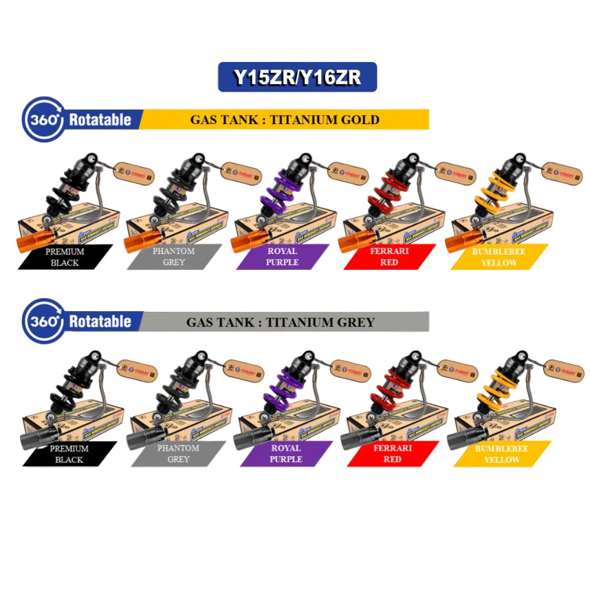 TOBAKI X 360° ROTATABLE GAS MONOSHOCK ABSORBER Y15ZR/Y16ZR 205MM