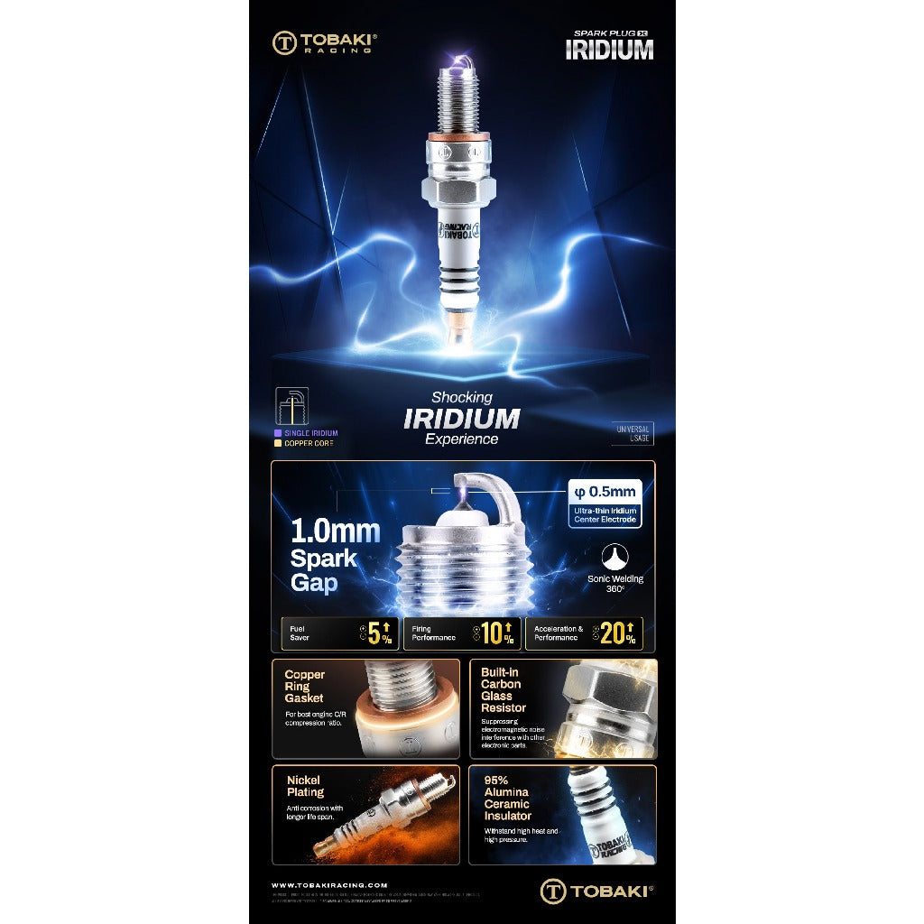 TOBAKI X SPARK PLUG (SINGLE IRIDIUM)