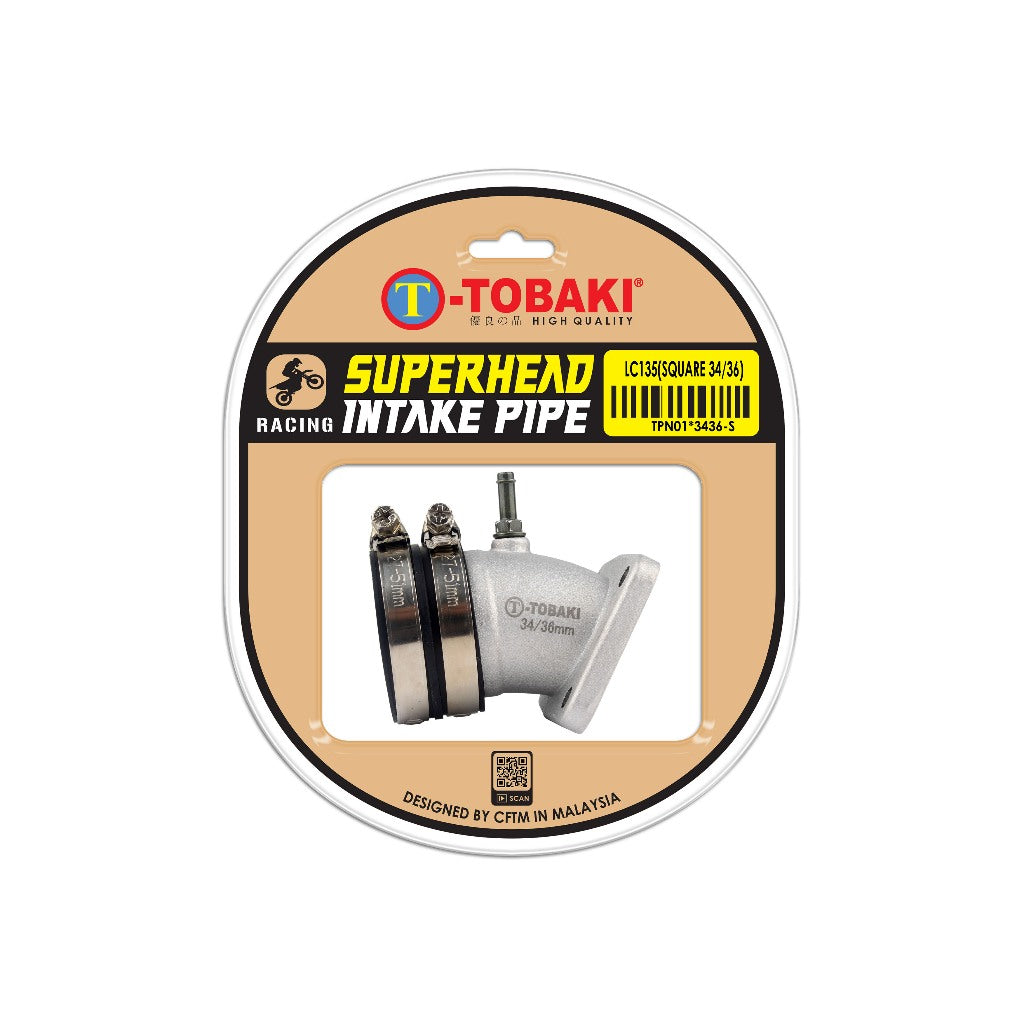 TOBAKI X SUPERHEAD INTAKE PIPE SQUARE 8-SHAPE & SQUARE OVAL-SHAPE