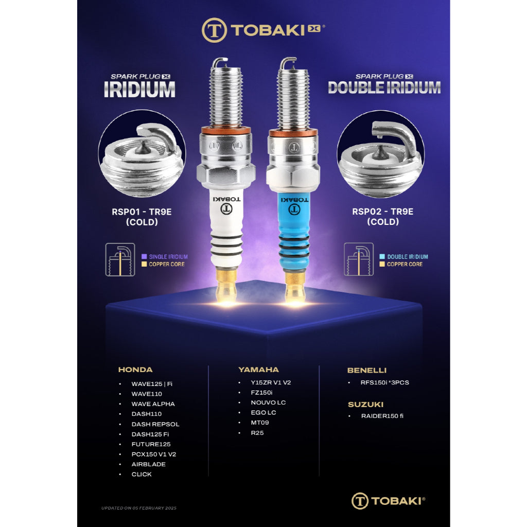 TOBAKI X SPARK PLUG (SINGLE IRIDIUM)