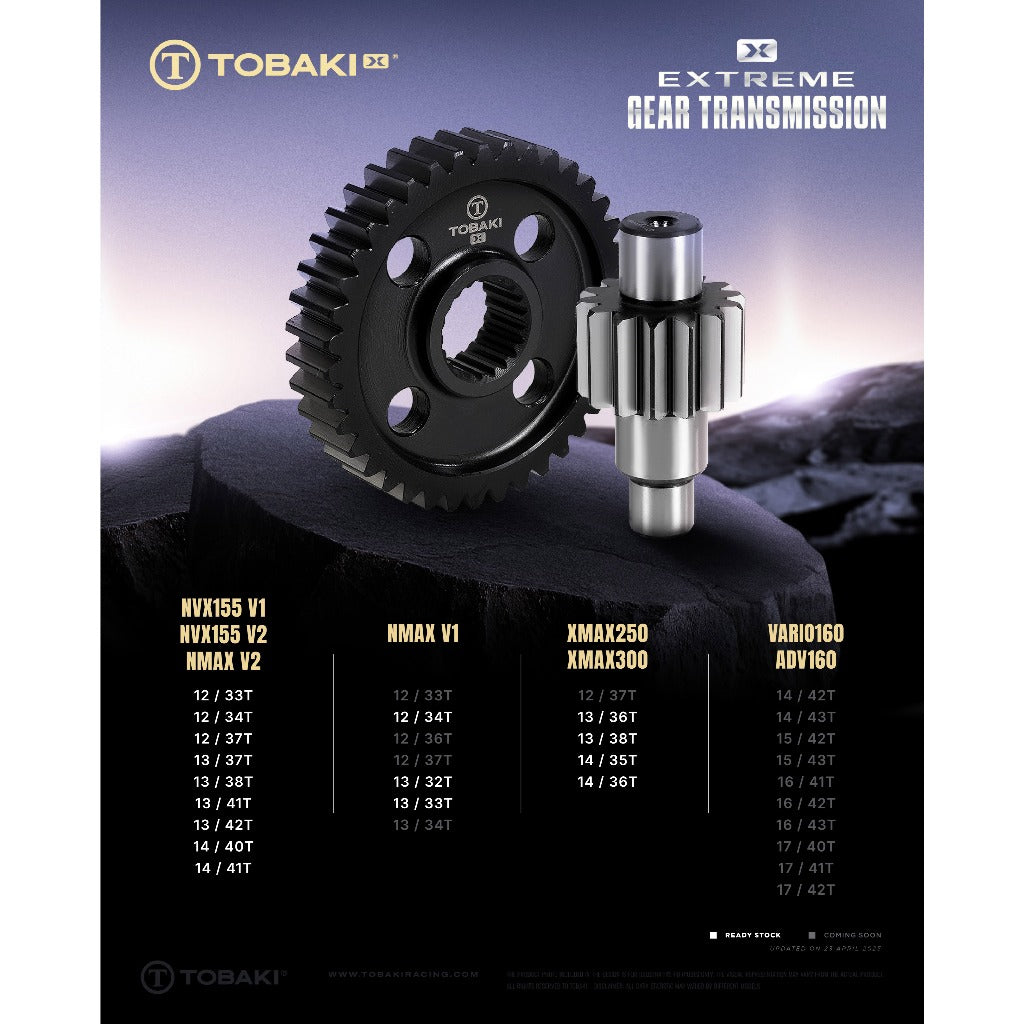 TOBAKI X CVT DRIVEN:EXTREME GEAR TRANSMISSION