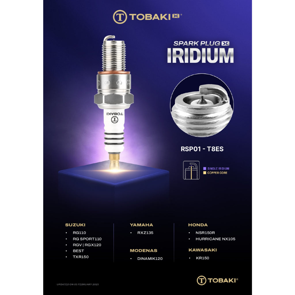 TOBAKI X SPARK PLUG (SINGLE IRIDIUM)