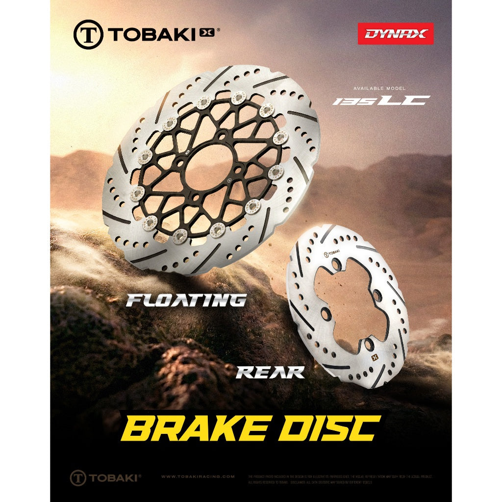 TOBAKI X (X-DYNAX SERIES) FLOATING FRONT BRAKE DISC & REAR BRAKE DISC