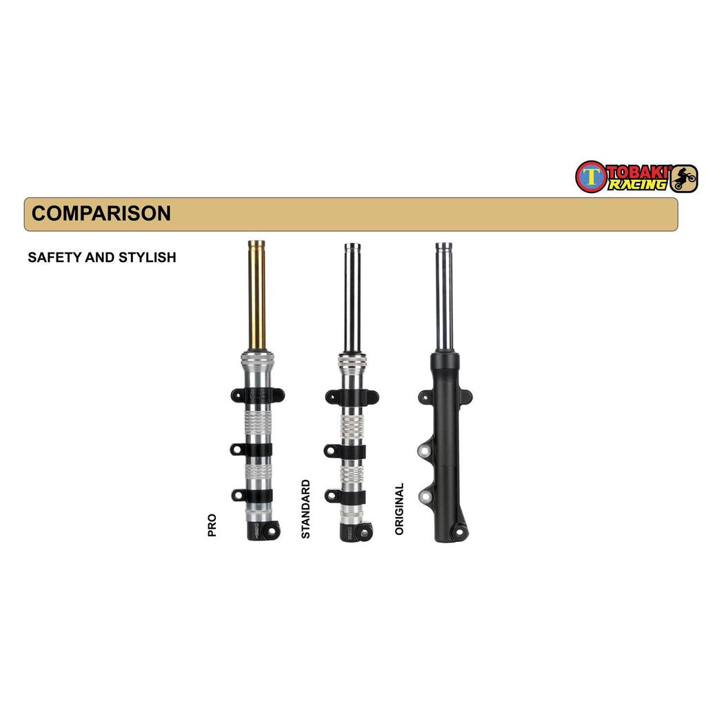 TOBAKI X CNC FORK LAY PRO ASSY Y15ZR/Y16ZR LC135 NEW 4S 55D (lowered)